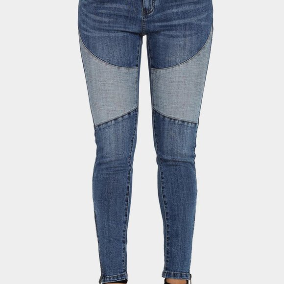 Patchwork High Waist Skinny Jeans - Picture 5 of 5